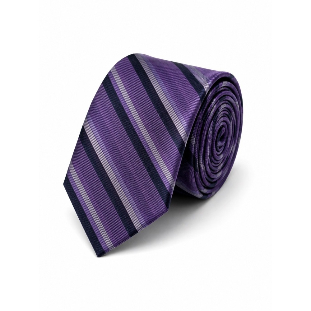 Calvin Klein Mens Silk Tie Quiet Luxury Formal Career Purple Preppy Professional